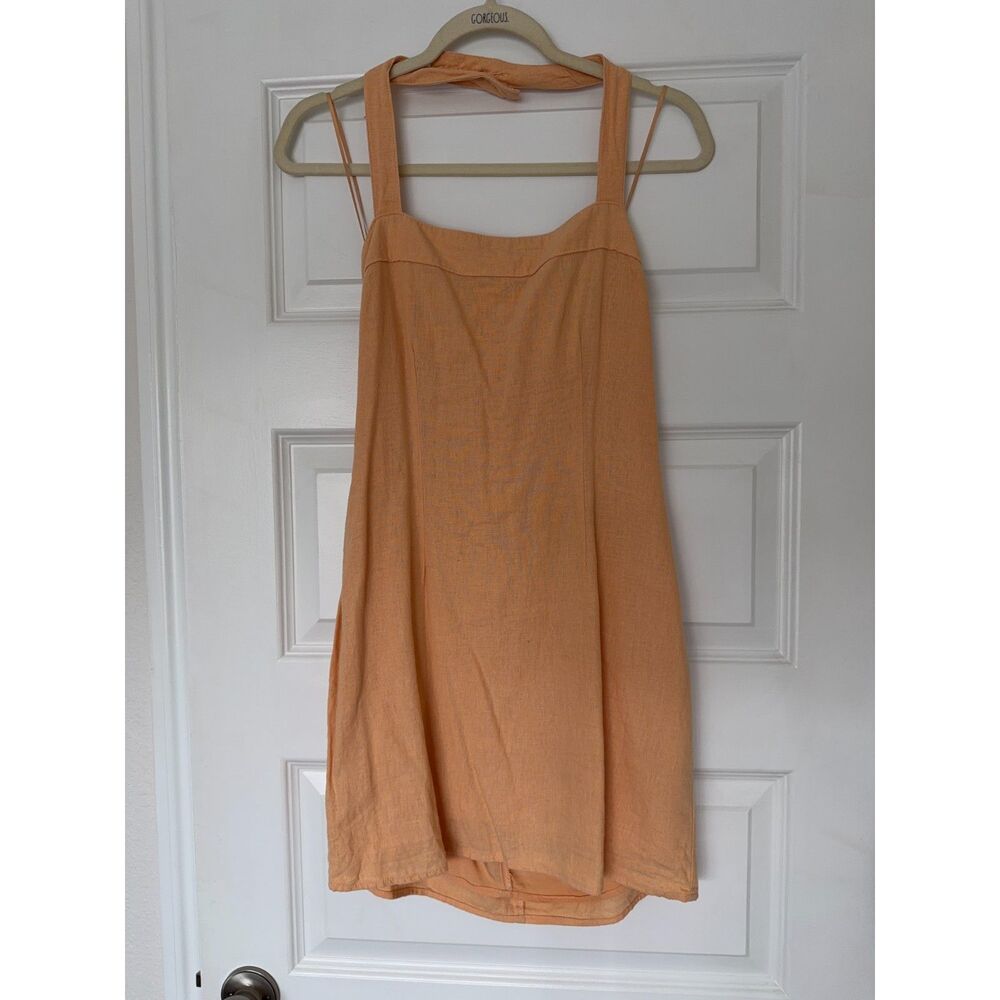 Abercrombie & Fitch Creamsicle Orange Linen Blend Halter Dress Small